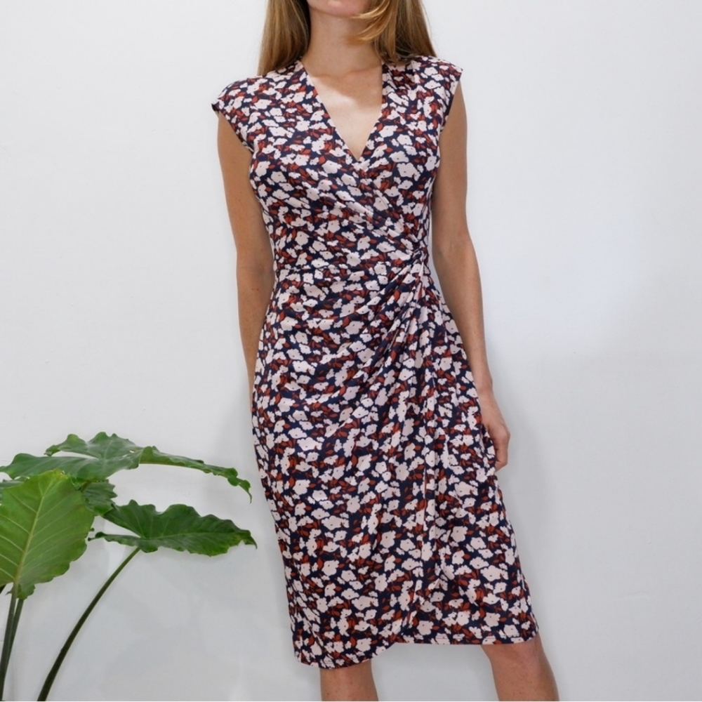 Lark & Ro Wrap Dress Floral Print Size XXL